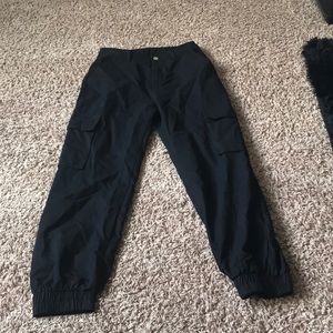 Plane black joggers.